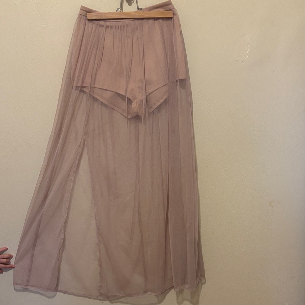 Elegant Sheer Pink Skirt - Picture 1 of 5
